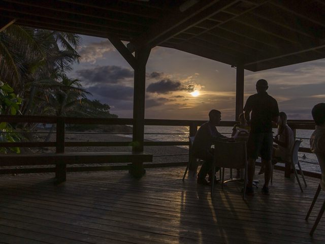 Dusk at a beach bar on the Pacific coast